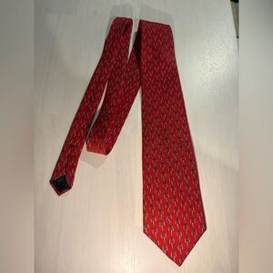 Neiman Marcus Red Patterned Tie